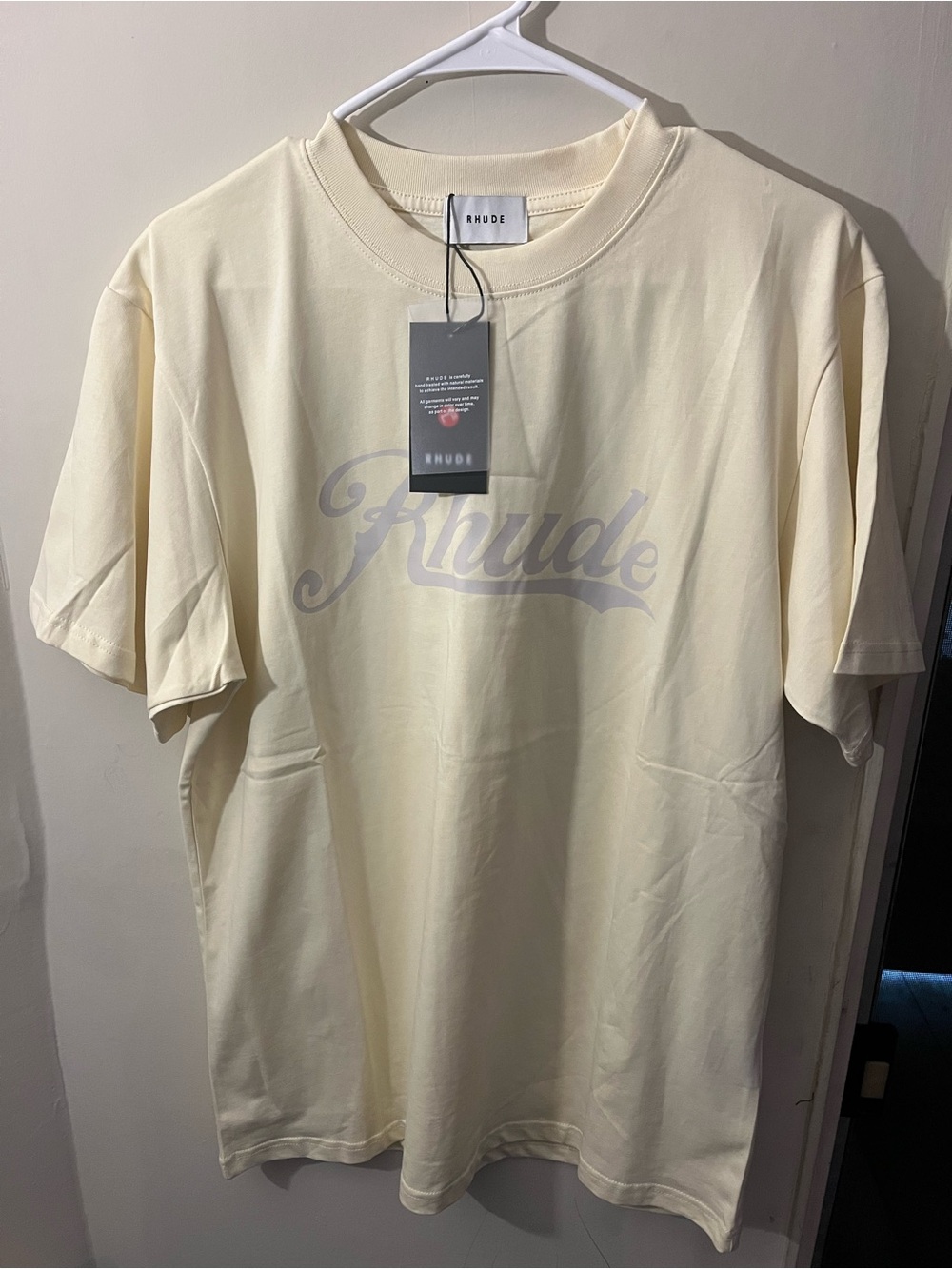Rhude Cream Logo Short-Sleeve Crew Tee